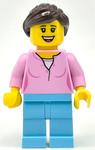 Bright Pink Torso, Medium Azure Legs, Dark Brown Hair
