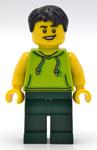 Lime Torso, Dark Green Legs, Black Hair