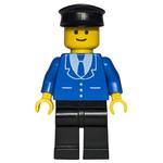 Man, Blue Jacket with Tie and Three Buttons, Black Legs, Black Hat