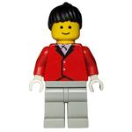 Woman, Red Riding Jacket, Light Gray Legs, Black Hair