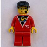 Marine Explorer, Red Shirt with Divers Logo, Black Cap, Glasses and Headset