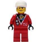 Marine Explorer, Red Wetsuit, White Cap, Printed White Hair