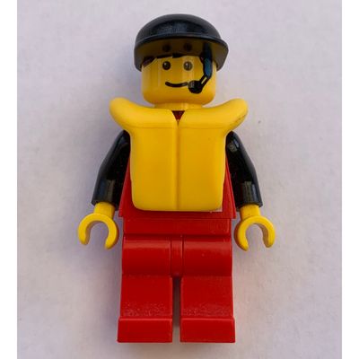 Marine Explorer, Red Shirt with Divers Logo, Red Legs, Black Cap, Yellow Life Vest, Headset