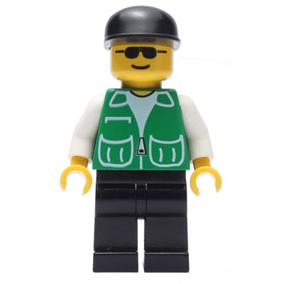 Man, Green Jacket, Black Legs, Black Cap, Sunglasses