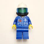 Ground Crew, Blue Jumpsuit with Plane and ID Badge, White Helmet, Breathing Apparatus with Visor, Airtanks
