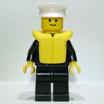 Boat Admiral, Black Suit with Gold Anchor, Yellow Life Vest