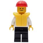 Sailor, White Top with Anchor, Red Hard Hat, Yellow Life Vest