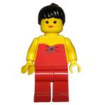 Woman, Red Halter Top, Red Legs, Black Ponytail Hair