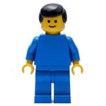 Man, Plain Blue, Black Hair