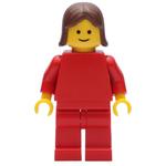 Woman, Red Torso, Red Legs, Brown Hair (3626b Head)