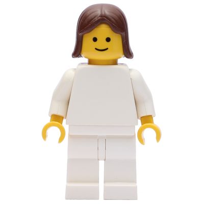 Woman, Plain White, Brown Hair