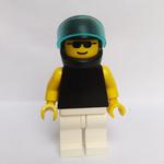 Man, Black Torso, White Legs, Black Helmet with Visor, Sunglasses