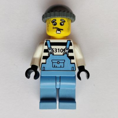 Criminal, Medium Blue Overalls over Prison Shirt