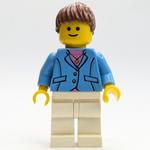 Medium Blue Torso, White Legs, Reddish Brown Hair