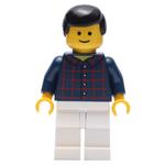 Dark Blue Torso, White Legs, Black Hair