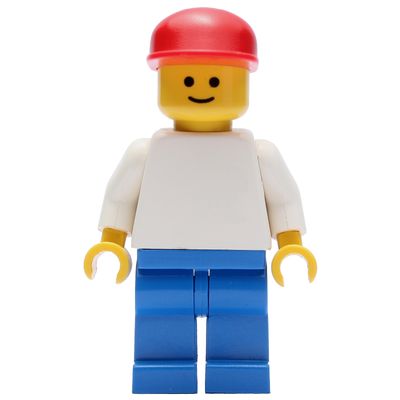 White Torso, Blue Legs, Red Cap (3626a Head)