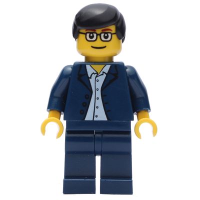Man, Dark Blue Suit, Black Hair, Glasses