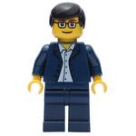 Man, Dark Blue Suit, Black Hair, Glasses