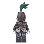 Dragon Knight, Black, Armor, Helmet with Dark Green Plume (Pearl Dark Gray)