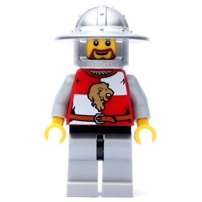 Lion Knight, Wide Brim Helmet, Beard