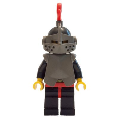 Knight (Breastplate on Black) - Black Legs, Armor, Red Plume, Hollow Stud Head