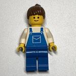 White Torso, Blue Legs, Brown Hair Ponytail