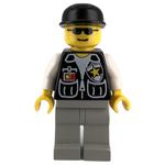 Police - Black Torso, Light Grey Legs, Black Cap