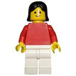 Woman, Red Torso, White Legs, Black Hair