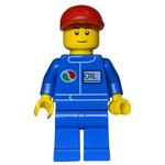 Mechanic, Blue Jumpsuit with Octan Logo, Red Cap, Smile, Black Eyebrows