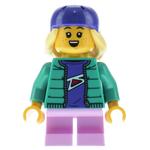 Girl, Dark Turquoise Jacket, Dark Purple Bike Helmet