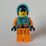 Arctic Explorer Pilot, Iris Icicle, Medium Azure and Orange Suit, Dark Blue Helmet
