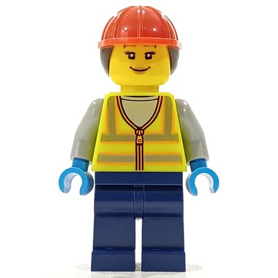 Ground Crew, Vibrant Yellow Safety Vest, Ponytail