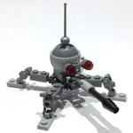Dwarf Spider Droid, Dark Bluish Gray Dome, Fixed Black Cannon