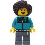 Woman, Dark Turquoise Jacket, Dark Bluish Gray Legs