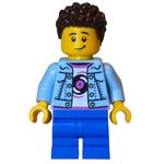 Kid, Bright Light Blue Torso, Blue Medium Legs, Dark Brown Hair