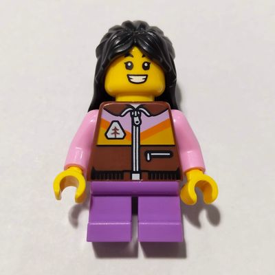 Kid, Reddish Brown Torso, Medium Lavender Legs, Black Hair