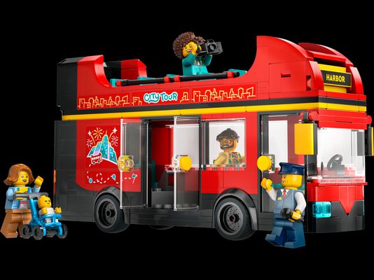 Red Double-Decker Sightseeing Bus