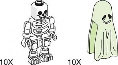 Skeleton and Ghost for Amusement Park Set