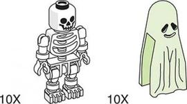 Skeleton and Ghost for Amusement Park Set